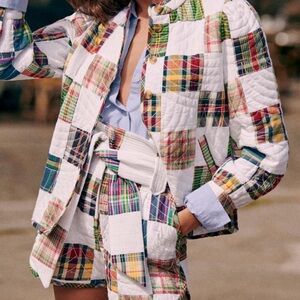 Sezane Island Multicolor Plaid Women Shorts